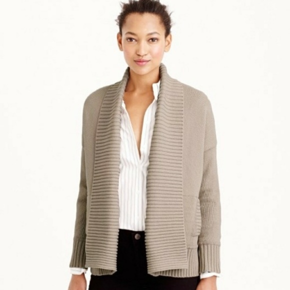 J.Crew Chunky Trim Open Cardigan (light camel) - Picture 1 of 4